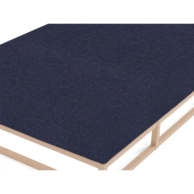 biberna Spannbetttuch , marine, 1x 90x190 cm - 100x200 cm – Bild 1