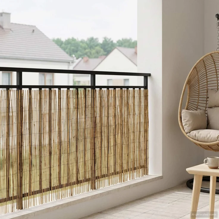 vidaXL Gartenzaun 600 x 90 cm Schilf Kohlenstoff 42031266 – Bild 1