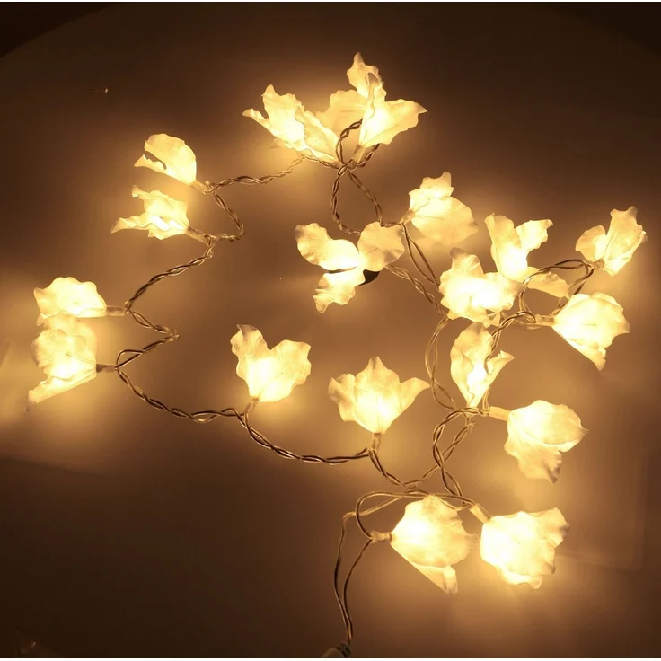 Guru-Shop LED-Lichterkette Exotische Lotusblüten, Blüten LED Lichterkette.. – Bild 1