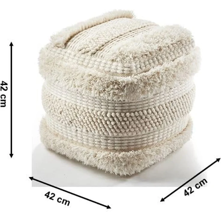 Kobolo Sitzwürfel Sitzpouf Pouf KARMA aus Baumwolle mit Muster (1 Stück) – Bild 3