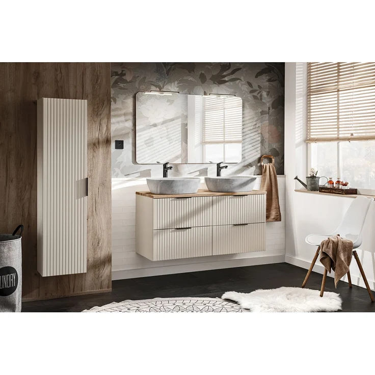 Hochschrank mit 1 Tür (140x25x35cm), Kaschmir matt – Bild 10