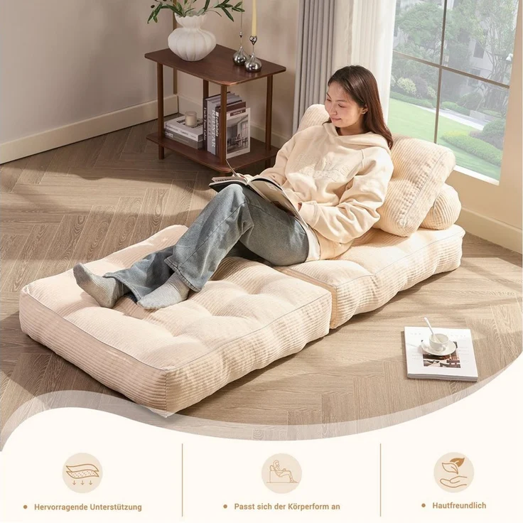 LITBIRD Schlafsofa faltbar, 4-in-1 Multifunktionssofa, Sitzsack-Sofa, Relaxsessel, 1 Teile, Spielsofa & Gästebett für kleine Räume – Bild 4