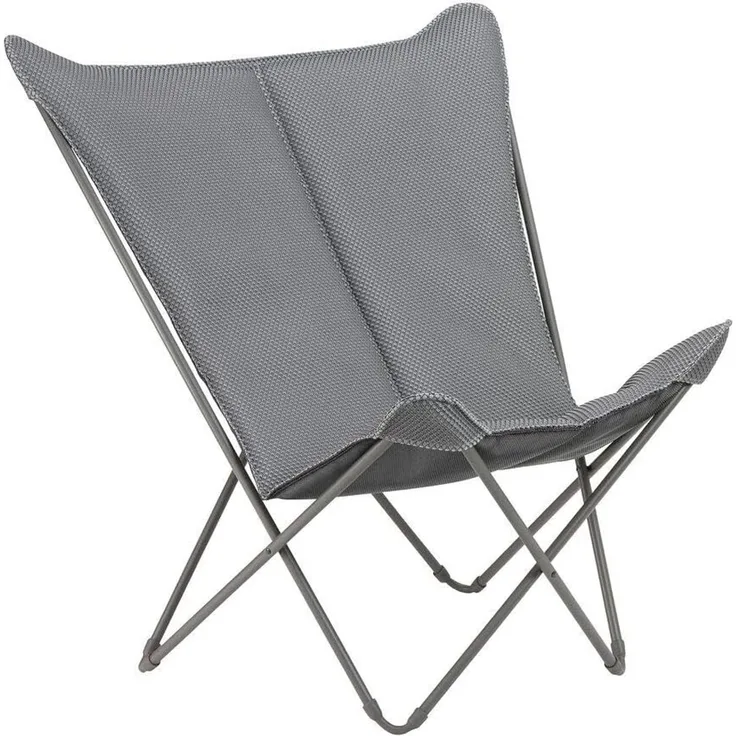 LAFUMA POP UP XL Gartenstuhl,BeComfort® Bezug: Silver,Stahlrohrgestell: Titane - H 87 cm x T 83 cm x B 91 cm