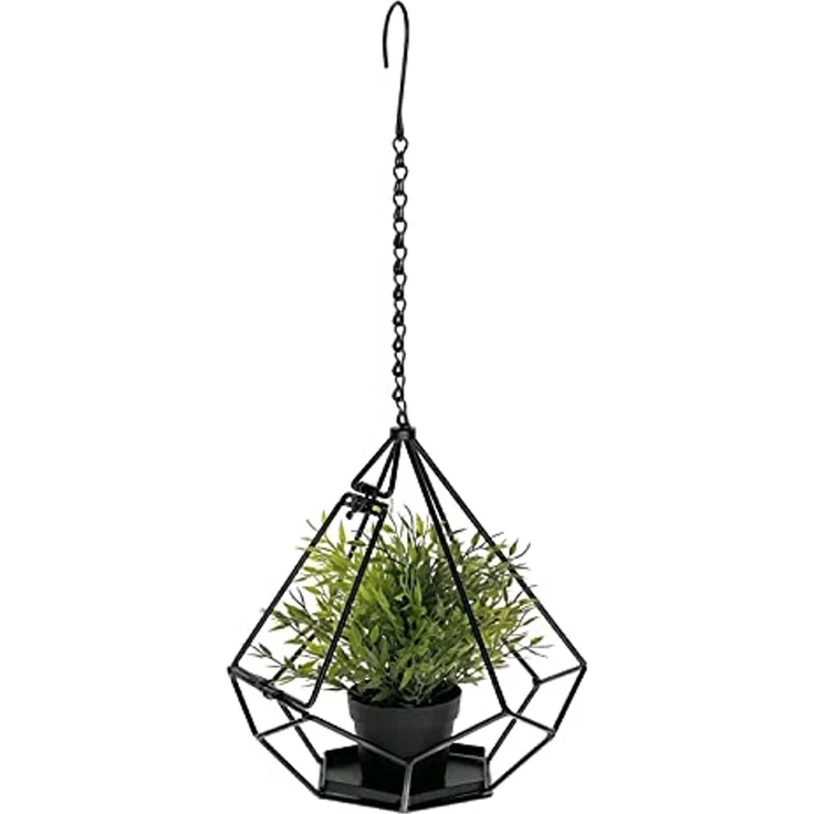 DanDiBo Blumenampel Innen Metall Wand Hängepflanzen 64 cm 96075 S mit Tür 6 Ecken Pflanzenhänger Blumenhänger Topfhänger Blumen Blumentopfhänger Hängetopf – Bild 1