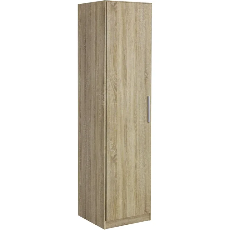 Rauch Möbel Minosa Schrank Schuhschrank Drehtürenschrank 1-türig, Eiche Sonoma, inkl. Zubehörpaket Basic 6 Einlegeböden, BxHxT 47 x 197 x 41 cm
