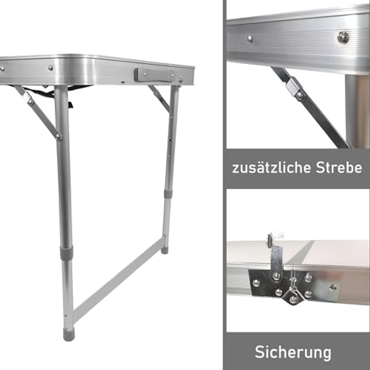 Campingtisch Set 5-teilig, Klapptisch mit 4 Camping Hocker – Bild 7