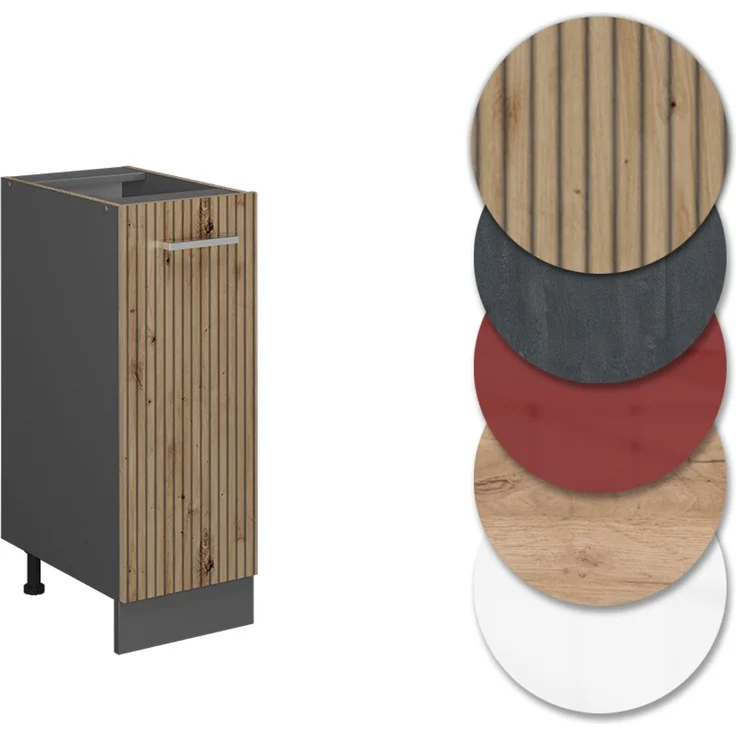 Apothekerschrank R-Line Artisan-Eiche 30 cm , AP Anthrazit Vicco – Bild 5