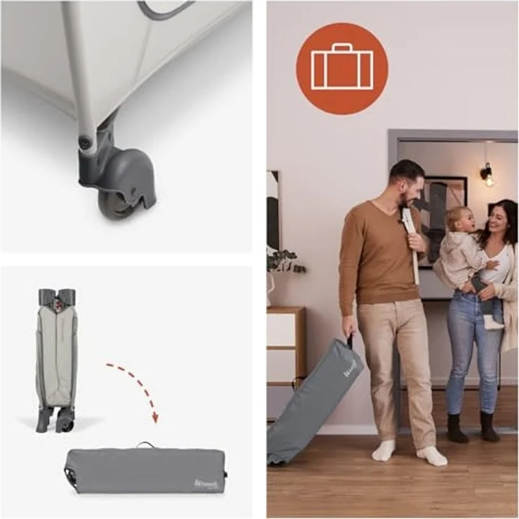 Hauck Reisebett Travel Bed Sleep N Easyfold inkl. Tragetasche Dark Grey – Bild 6