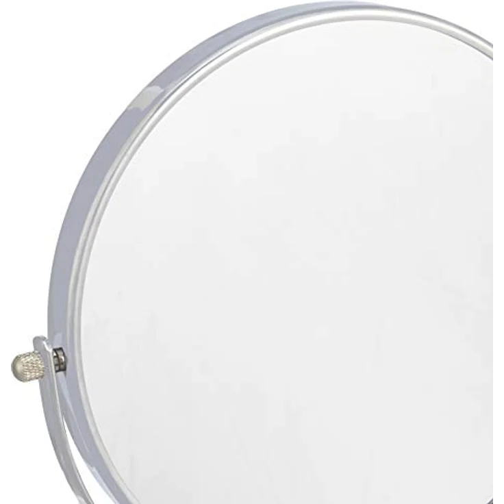 Amazon Basics Rund, Kosmetikspiegel zur Wandmontage, doppelseitig mit 1-fach/5-fach Vergrößerung, 32.5 x 25.4 cm, verchromt – Bild 3