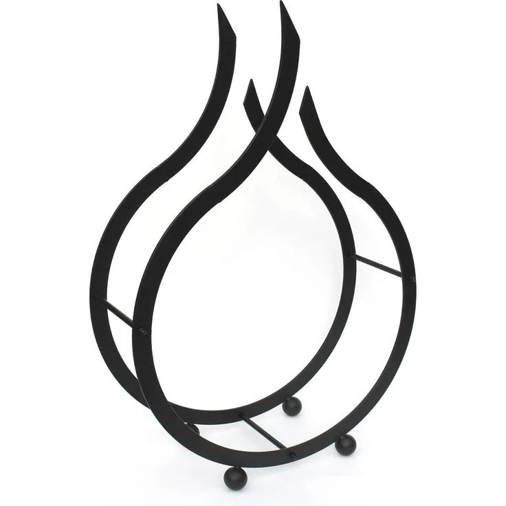 Kaminholzregal Flamme Kaminholzständer 78 cm Holzkorb Kaminholzhalter Holzregal – Bild 4