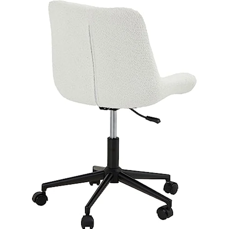 IDIMEX Drehstuhl Task, Weiß, höhenverstellbar, mit fünf Doppelrollen, Bouclé Stoff, modernes Design – Bild 6