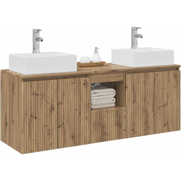 vidaXL Badezimmerschrank-Set 3 stk. Artisan-Eiche 129 x 41 x 79,5 cm 3405656 – Bild 3