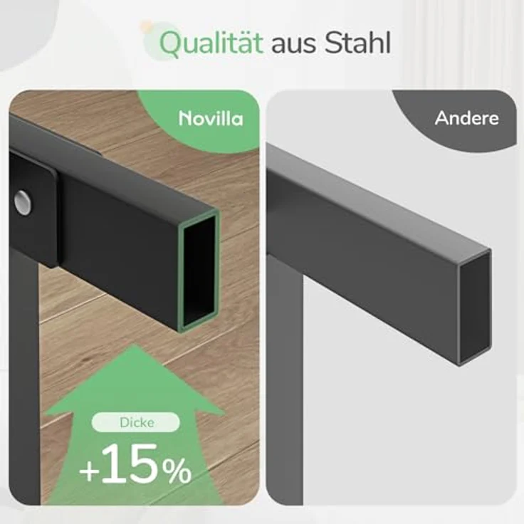 Novilla Bettgestell 135x190 cm, Metallbett mit Metall Lattenrosrt, Bettgestelle 30,5cm Höhe, Leichte Monrtaghe und Stauraum unter dem Bett, Schwarz – Bild 6