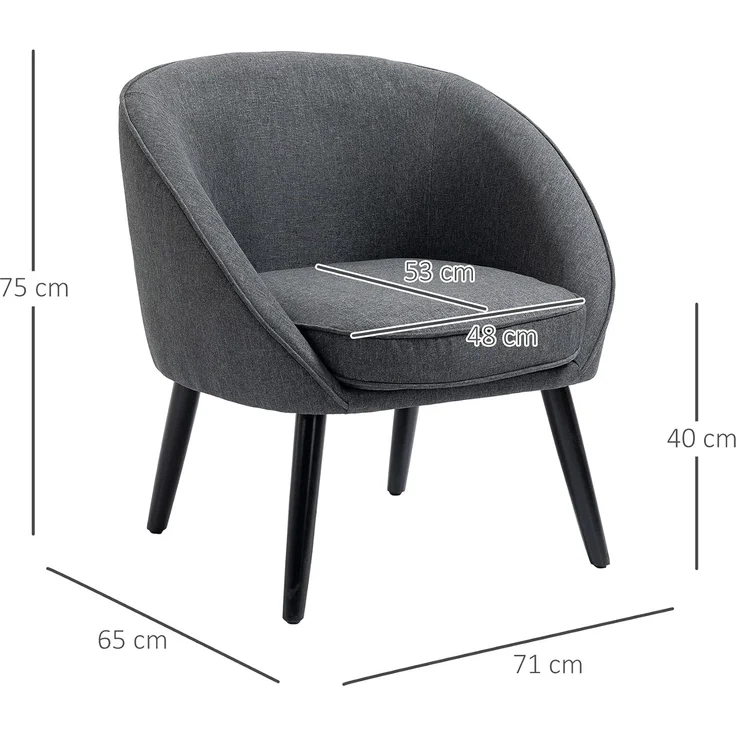 HOMCOM Esszimmerstuhl Esszimmerstuhl mit abnehmbarem Bezug – Bild 3