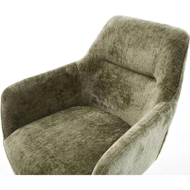 Drehstuhl Pejo-Flex Chenille Olive Kreuzgestell breit Schwarz 360° drehbar Wippfunktion Taschenfederkern – Bild 6