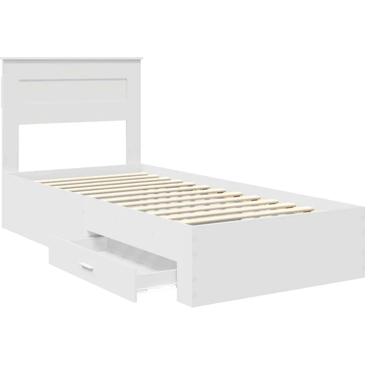 vidaXL Bettrahmen mit Kopfteil Weiß 90 x 190 cm Holzwerkstoff 3410027 – Bild 4