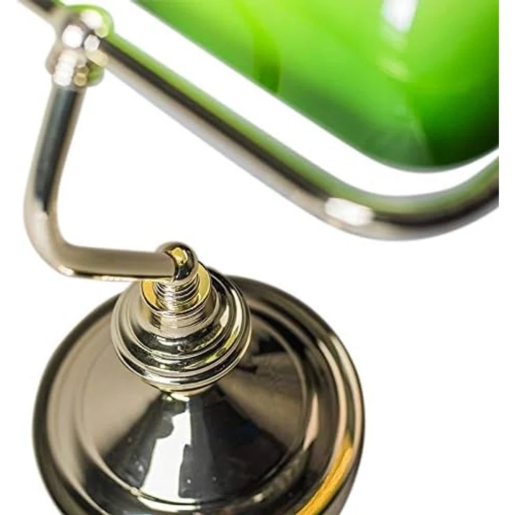 Qazqa Tischleuchte Banker, ohne Leuchtmittel, E27, Grün, Retro, Stahl, 1-flammig – Bild 4