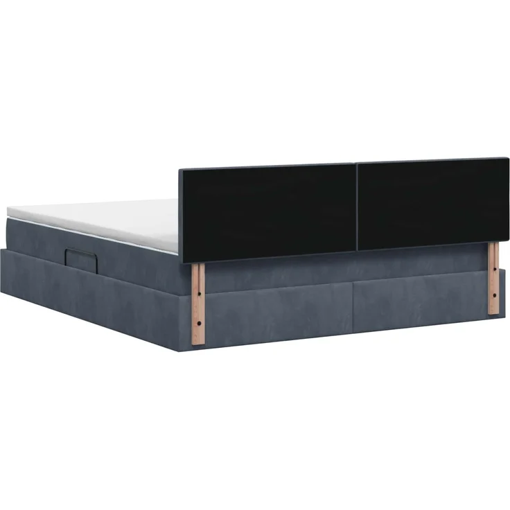 vidaXL LED-Speicherbett mit Matratze Dunkelgrau 140 x 190 cm Samt 3459187 – Bild 10