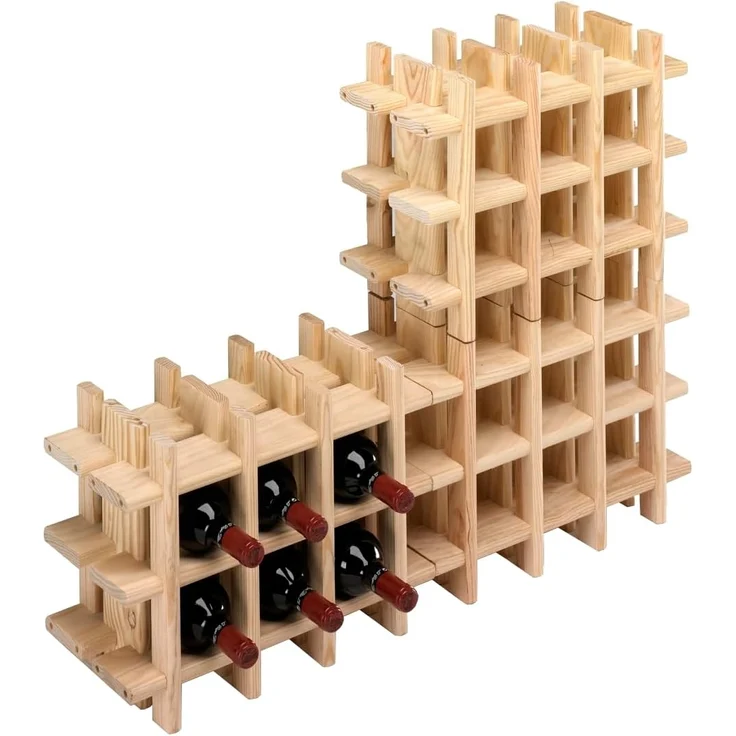 Astigarraga Kit Line Rioja Modulares Weinregal für 9 Flaschen, massives Kiefernholz, 32,5 x 43 x 22 cm – Bild 5