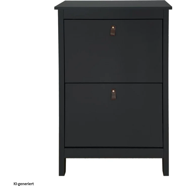 HTI-Living Schuhschrank Schuhschrank Hayet Schwarz (Stück, 1-St, 1 Schuhschrank) Schuhkipper 2 Fächer – Bild 1