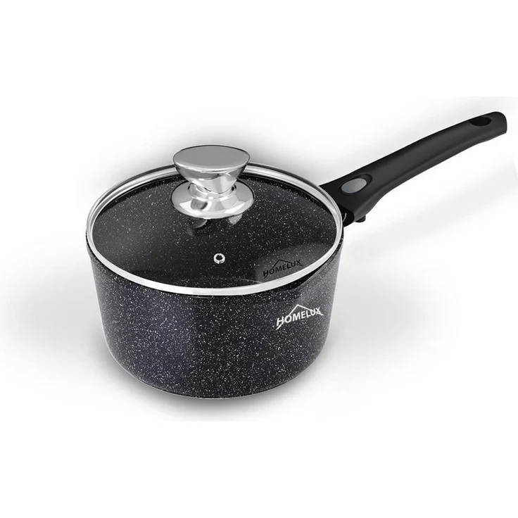 HOMELUX Kasserolle 16/28/20 cm Milchtopf Induktion Topf mit Ausgießer Abnehmbarer Griff, Aluminium, induktionsgeeignet