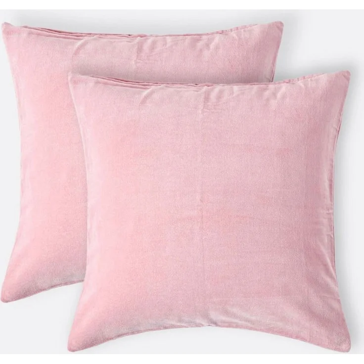 Homescapes Kissenhülle Samt-Kissenbezug 2er-Set in Rosa, 40x40 cm – Bild 5