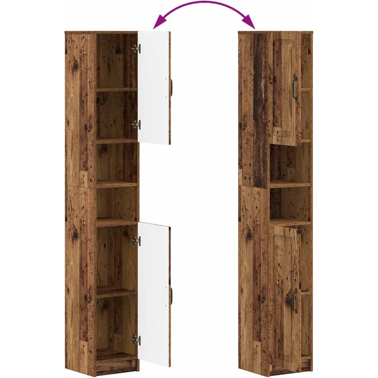 vidaXL Badezimmerschrank mit offenem Regal UTRECHT Altholz 897703 – Bild 7