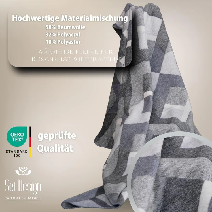Plaid Kuscheldecke flauschig Tagesdecke 150x200 cm, SEI Design, Deko Wohnzimmer Überwurf für Couch – Bild 4