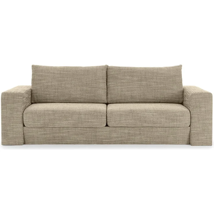 LOOKS by Wolfgang Joop Looks V-1 Designer Sofa mit Hockern, 2 Sitzer Couch, Funktionssofa, beige-braun, Sitzbreite 200 cm – Bild 1
