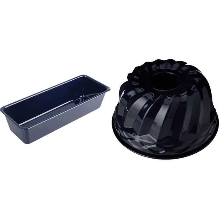Dr. Oetker Brotbackform 35 cm Back-Liebe Emaille – 35er Kasten Kastenform in Dunkelblau & Guglhupf Backform Ø 24 cm Back-Liebe Emaille – 24er Gugelhupfform in Dunkelblau