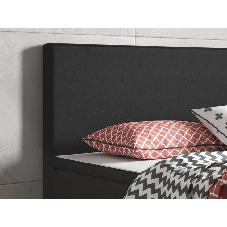 Homeline Boxspringbett Boxspringbett 90x200 cm Schwarz Anthrazit Einzelbett Schlafzimmer (Spar-Set, Set-Angebot), 5 Gang Bonell-Federkern-Matratze – Bild 4