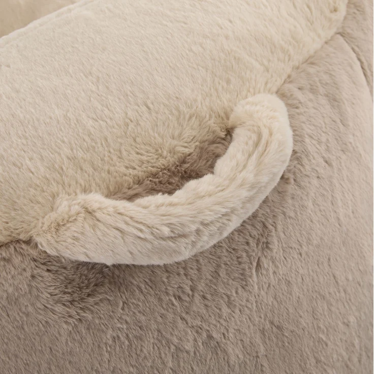 DESVIAE Sitzsack 106 x 110 x 77 cm Mehrfarbig aus Kunstfell – Schaumstoffflocken, Tragegriff – Bild 6