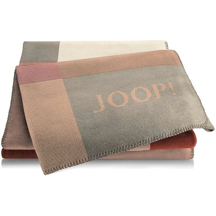 Joop! 'Mosaic' Wohndecke, Baumwollmischung, Rouge-natur, 150x200 cm