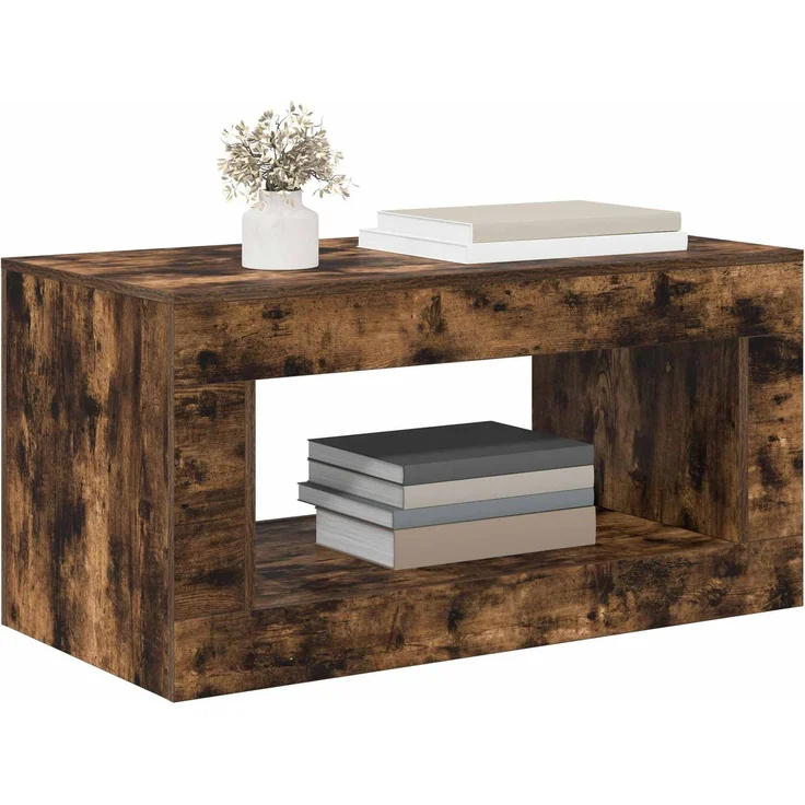 vidaXL Couchtisch Geräucherte Eiche 99.5 x 50 x 50 cm Holzwerkstoff 899907 – Bild 3