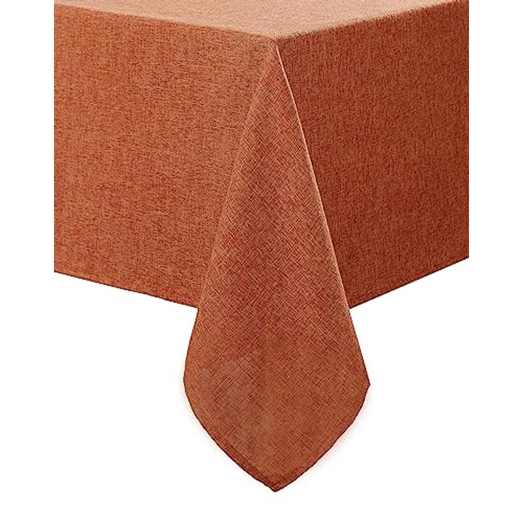 Laura Ashley Harper Luxuriöse Glatte Stoff-Tischdecke für formelle oder legere Abendessen, Urlaub, Bankett, Hochzeit oder Party, 152,4 x 365,8 cm, Spice – Bild 1