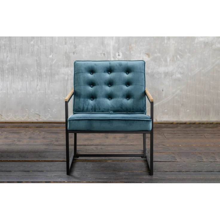 KAWOLA Sessel ARLY Polstersessel Bezug Velvet petrol 80 x 80 x 63 cm – Bild 6