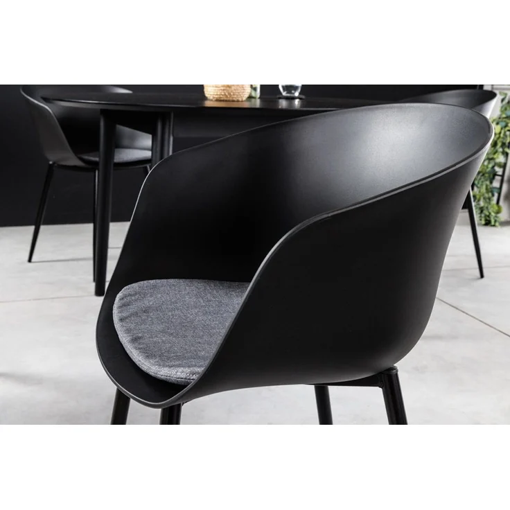 riess-ambiente Gartenstuhl DESIGNO schwarz (Einzelartikel, 1 St), Esszimmer · Kunststoff · Metall · mit Armlehne · Balkon · Outdoor – Bild 3