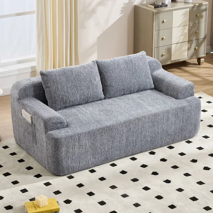 ZUBALIYA SchlafSofa mit Cordbezug, mit Schaumstoffpolsterung, ohne aufwendige Montage, für Wohnzimmer und Apartments