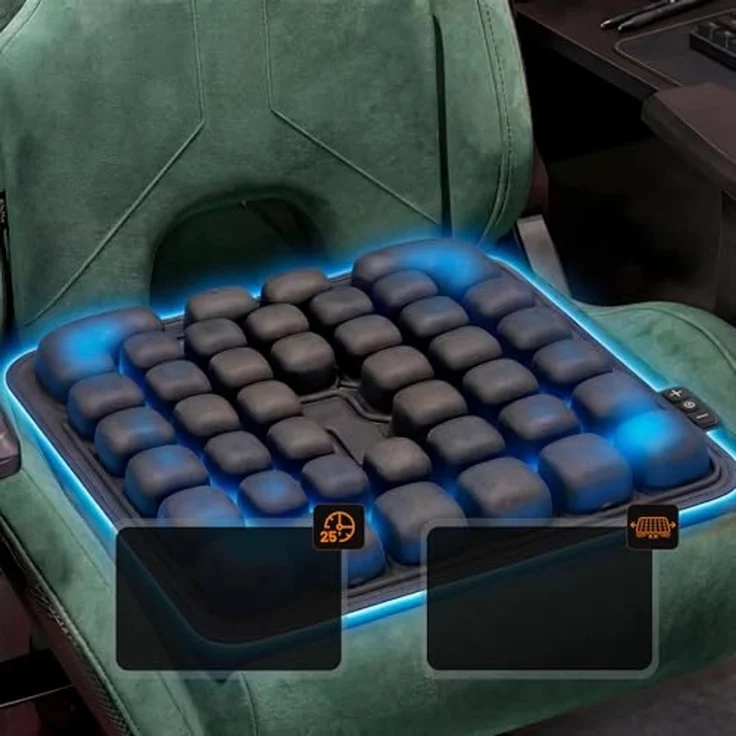 Diablo Chairs Massageauflage für Bürostuhl Rückenmassage elektrisch Massagekissen Lendenmassage Sitzauflage Gaming Stuhl Auto ergonomische Massage Matte mit Luftdrucksystem – Bild 7