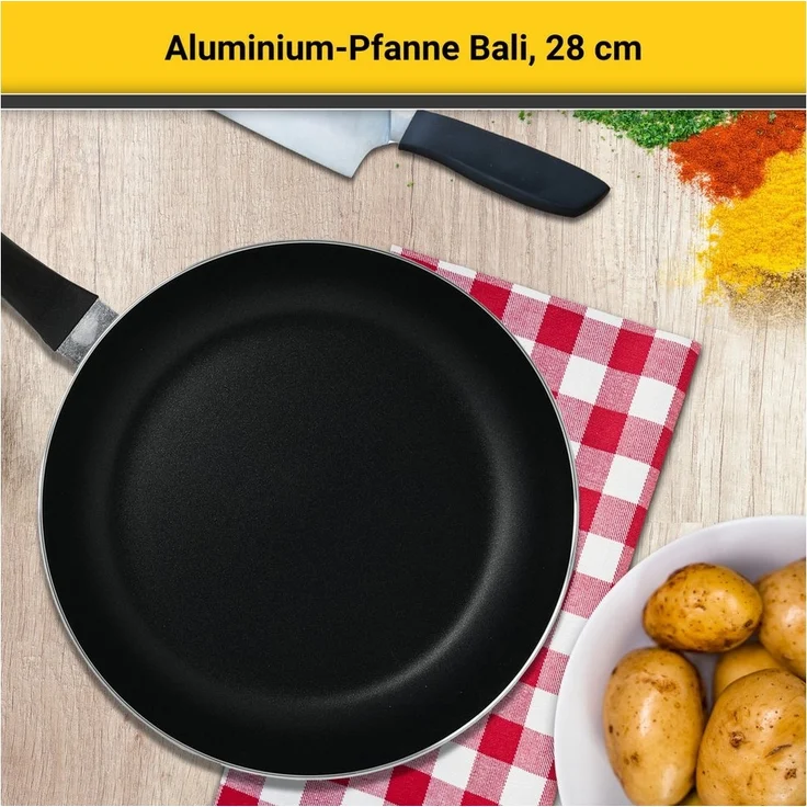 Krüger Bratpfanne Aluminium Pfanne Bali, Aluminium (1-tlg), für Induktions-Kochfelder geeignet – Bild 3