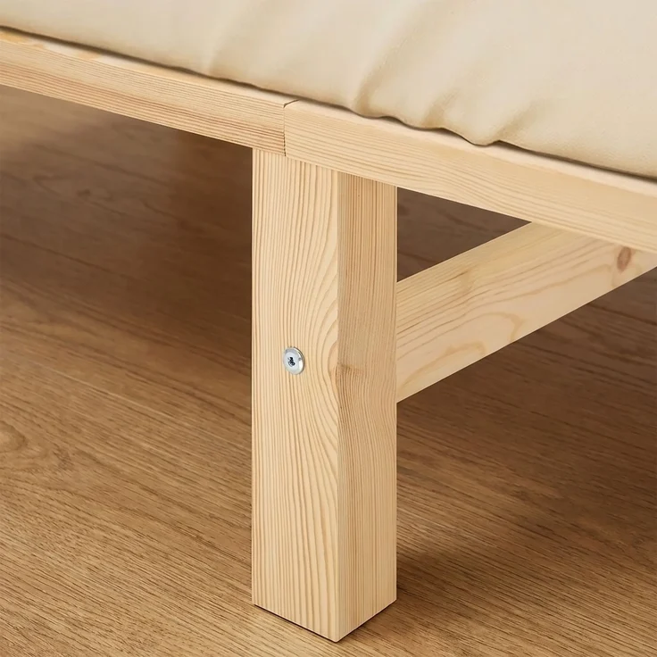 Holzbett 160x200 mit Lattenrost Doppelbett Holz Natur Bett Massiv Palettenbett Bettgestell Holzbettrahmen – Bild 5