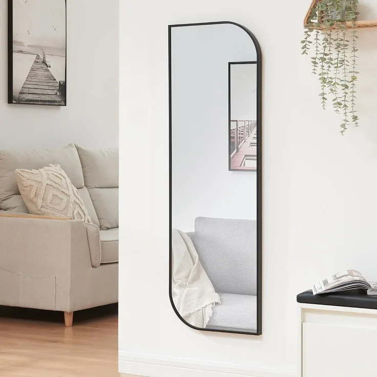 Wandspiegel Tarvindak 120x40 cm Schwarz [en. casa]