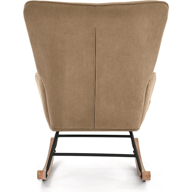 GOEURVANT 5006 Schaukelstuhl mit Hocker (Relaxsessel, Ohrensessel), Feincord - Camel – Bild 4
