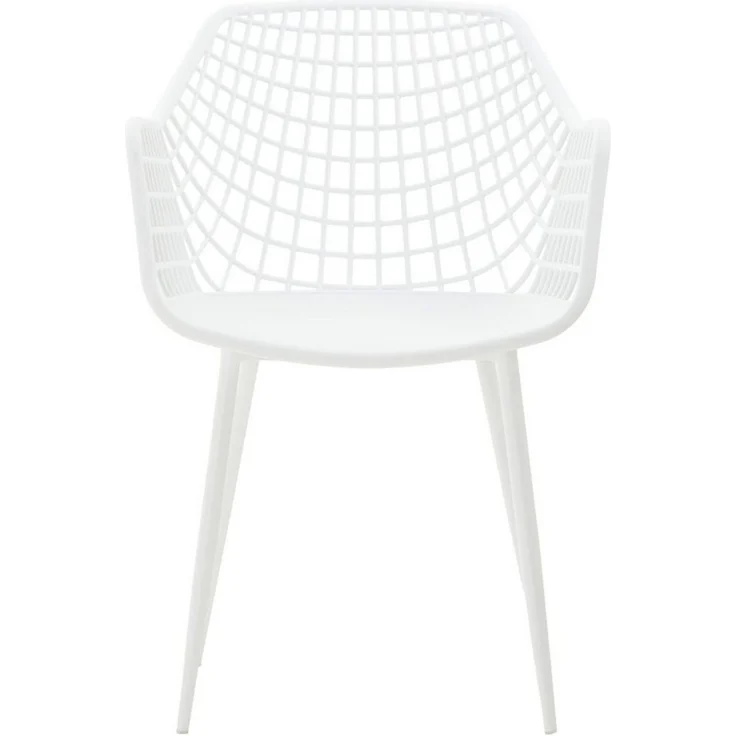 IDIMEX Gartenstuhl LUCIA (4 St), Schalenstuhl aus Kunststoff mit Armlehne, Metallbeine, Weiß – Bild 3