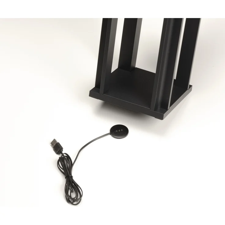 KONSTSMIDE 7819-750 USB Laterne Cannes schwarz 42cm dimmbar – Bild 7