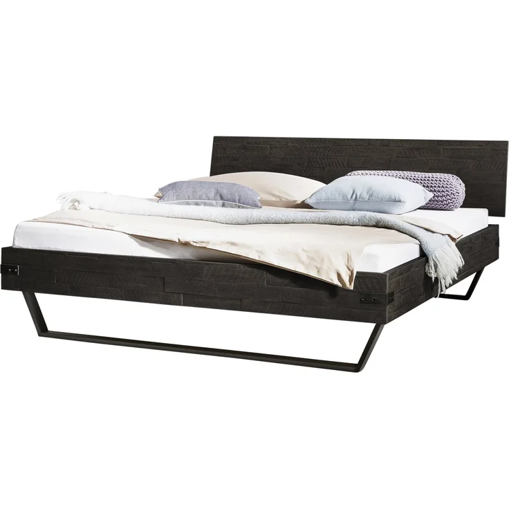Hasena Ezzo Massivholzbett Akazie Vintage Metall – Bild 1