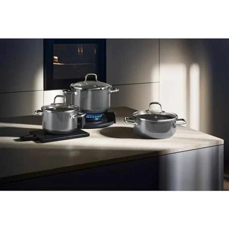 WMF Bratentopf WMF Fusiontec Essential Bratentopf mit Deckel, 24 cm, Calm Grey, FUSIONTEC (mit Glasdeckel, 4,4l), Made in Germany – Bild 2