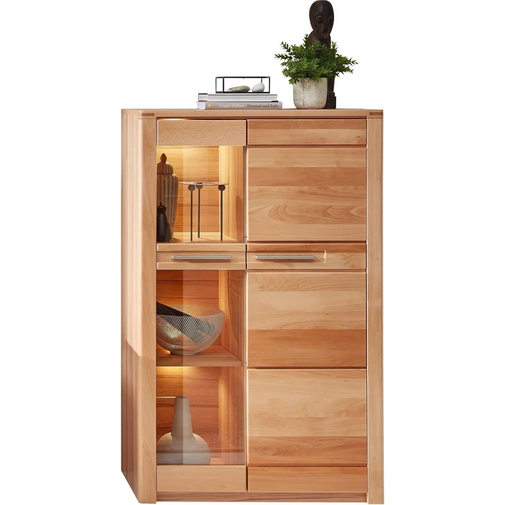 Wohnwand >Nature One< (3-teilig) Kernbuche teilmassiv - 320x170x45cm (BxHxT) – Bild 5