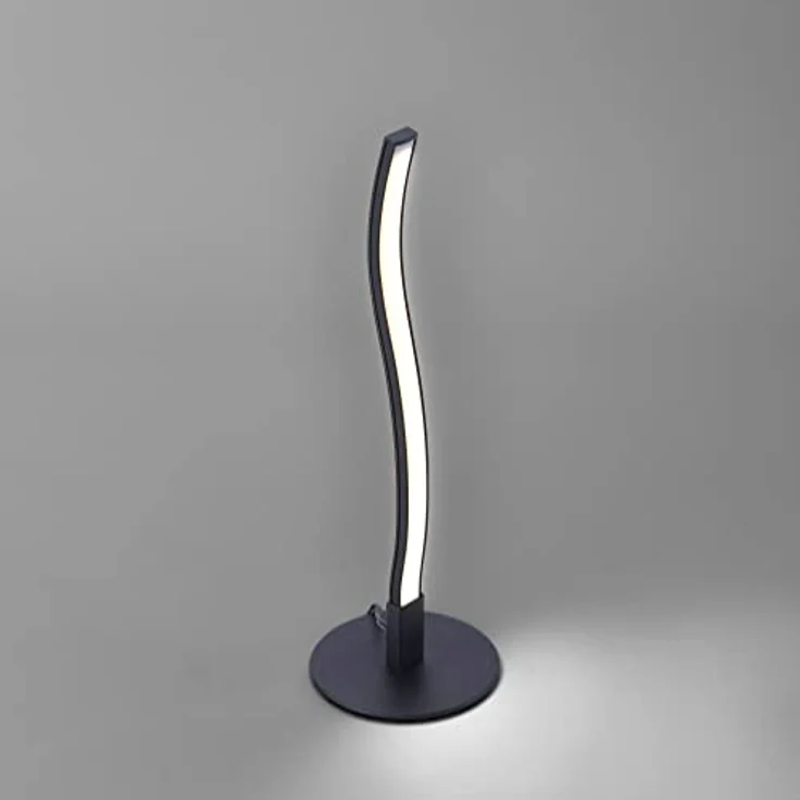 JUST LIGHT LED Tischleuchte WAVE, Schwarz, warmweißes Licht, Schnurschalter, 2,8 W, 170 Lumen, 3000 K, für Wohnzimmer, Esszimmer, Schlafzimmer, Flur – Bild 5
