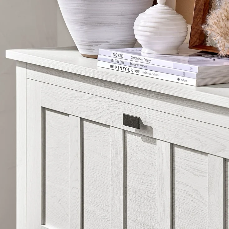 SoBuy FSR162-W Schuhschrank, MDF, Melamin, Weiß, 100 x 91 x 19 cm – Bild 8